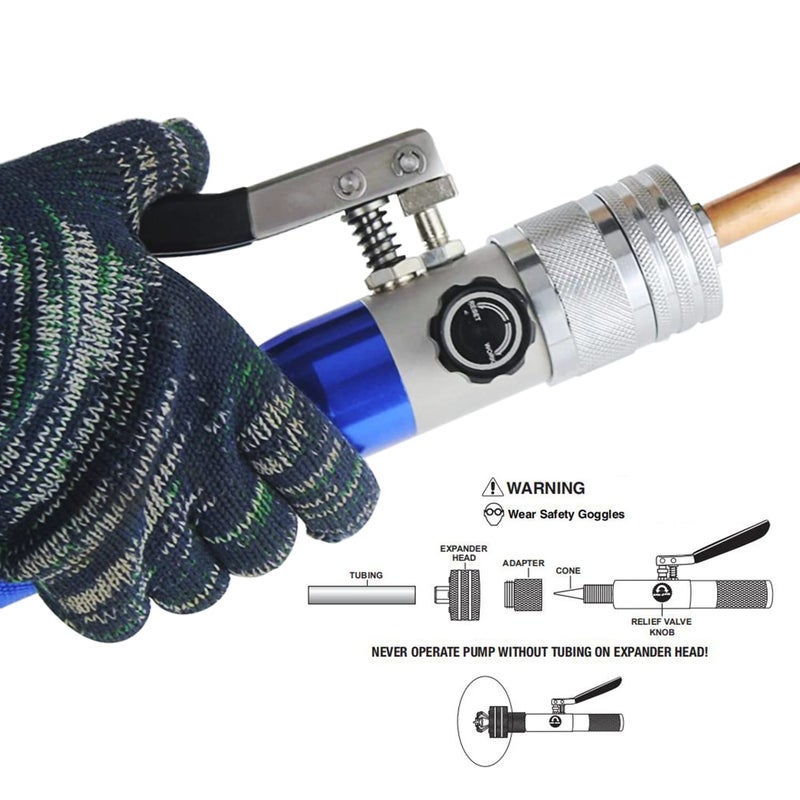 iGeelee Copper Tube Expander Hydraulic Tube Swaging & Expanding Tool Kit Range 3/8" to 11/8" with 7 Heads Kit_iGeelee (IG-300A) - Image 4